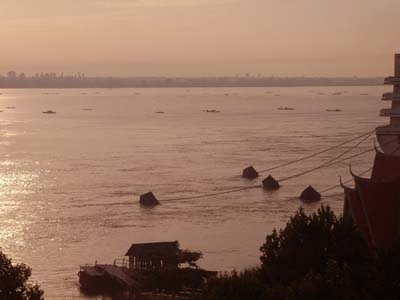 sunset view from the Cambodiana