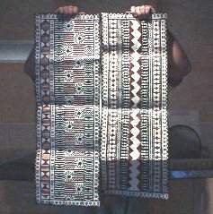 Two pieces of Tapa, different patterns