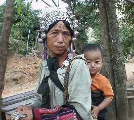 Ahka woman and baby