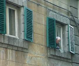 Man in a window, Cortona