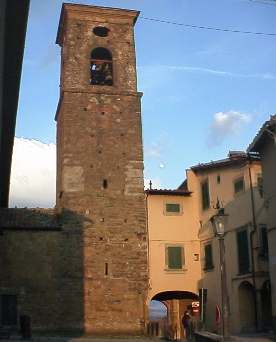 Bell tower of 12th century church in Poppi