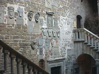 Wall inside castle in Poppi
