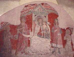 Fresco inside castle in Poppi