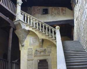 Stairs inside the castle in Poppi