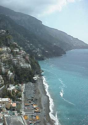 The beach in Positano