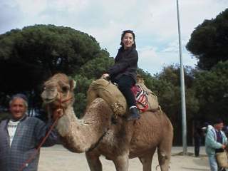 Kristina on the camel