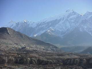 View of Nilgiri from our room in Jomsom