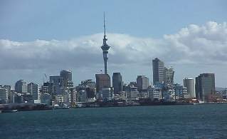 Auckland skyline as seen from the ferry