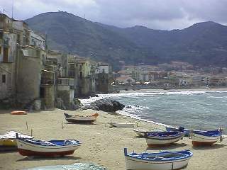Fishing boats on the beach in Cefalu