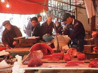 Fish stand in market