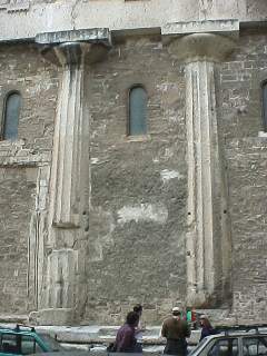 Outside wall of the cathedral in Syracuse.