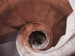 spiral staircase inside one of the spires