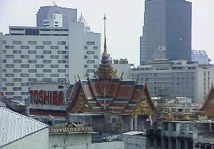 Wat amid the skyscrapers in Bangkok