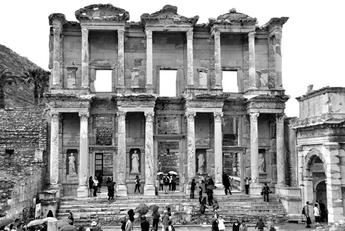 ephesus-library-B&W2