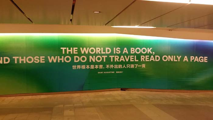 Words to live by. In the subway.