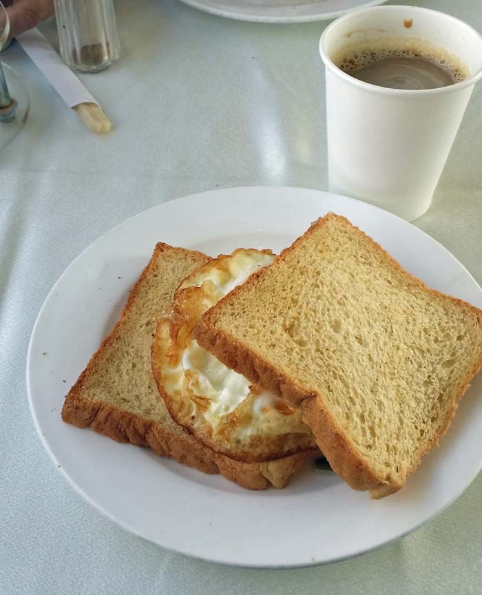 Breakfast on the overnight train from Hong Kong to Shanghai.
