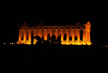 Temple of Concord at night