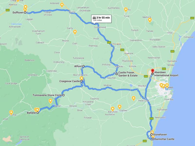 Aberdeenshire Route Map
