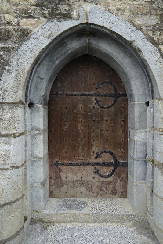 Solid door at Ross Castle in Killarney Ireland