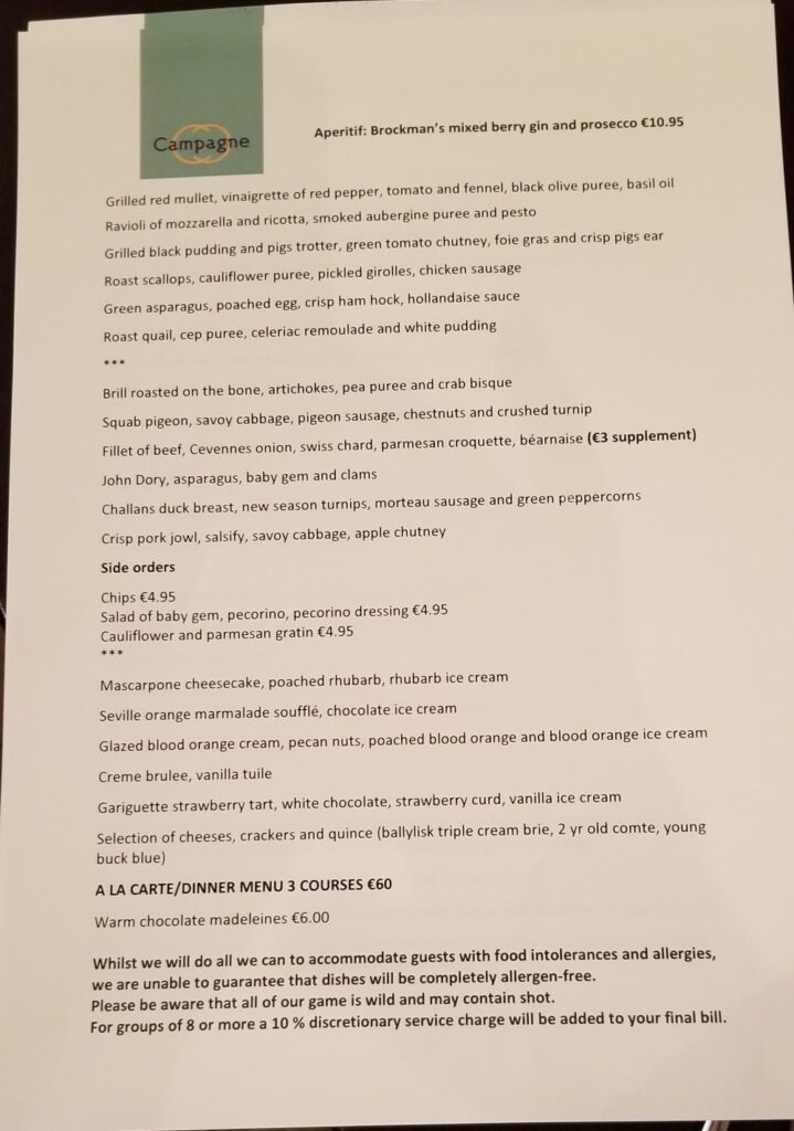 Campagne Menu